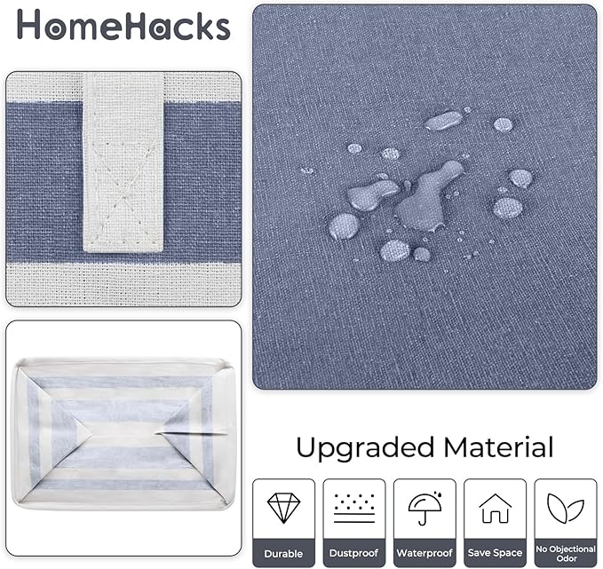 HomeHacks 2-Pack Large Laundry Basket, Waterproof, Freestanding Laundry Hamper, Collapsible Tall Clothes Hamper with Extended