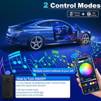 Acrylic Interior Car LED Strip Light with Wireless APP, RGB 6 in 1 with 175 inches 612 LEDs Fiber Optic Car Ambient Lighting Kits, Dynamic Music Sync Neon LED Strip Lights for Car