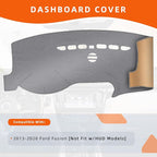 KEYOOG Dashboard Cover Dash Mat Fit for Fo-rd Fusion 2020-2013 (Without HUD Models),Car Dash Board Mat Anti-Glare Carpet,Non-