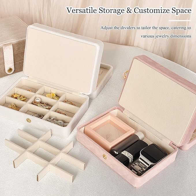 MODENGKONGJIAN Jewelry Organizer Box, 2-Layer Large Jewelry Storage Case, Portable Travel Jewelrys Display Holder for Earring