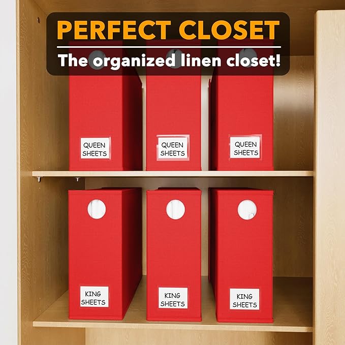 SpaceAid 6 Pack Bed Sheet Organizers and Storage, Foldable Sheet Organizer with Window for Linen Closet, Set Folder Keeper fo