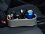 IOKONE Coin Side Pocket Console Side Pocket Leather Cover Car Cup Holder Auto Front Seat Organizer Cell Mobile Phone Holder (Gray)