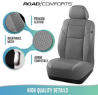 Road Comforts Full Set Leather Mesh Car Seat Cover - Front and Rear, Breathable & Stylish, Airbag Compatible, Universal Fit f