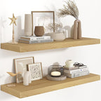 36"W x 9.3"D Floating Shelves for Wall, Wall Mounted Bathroom Shelves 2 Pack Deep Floating Shelf for Bedroom Kitchen Living R