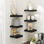 8 Inch Square Floating Shelves for Wall 3 Pack, 8"D Wood Grain Bathroom Shelves with Invisible Brackets, Easy Install Enginee