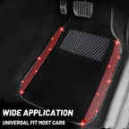 NBTEPEM Red Bling Car Floor Mats Full Set, Universal Fit Most Cars,SUV, Trucks, 4 pcs Sparkle Glitter Diamond Carpet for Women Girls with Anti-Slip Pad (Red Diamond)