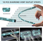 NBTEPEM 30 Pcs Aquamarine Bling Car Accessories Set for Women, Steering Wheel Cover Set, Bling Console Cover, Seat Belt Cushion, Shift Knob Cushion, Cup Coaster, Rhinestone Car Hanging Accessories
