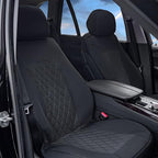 FH Group Car Seat Cover Cushion - 2 Pack Seat Covers for Cars Trucks SUV, Solid Black Neosupreme Car Seat Cushions, Waterproo