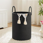 Artfeel Laundry Basket,Woven Cotton Rope Laundry Hamper,100L for Decorative Storage of Dirty Clothes,Toys and Blankets in Bat