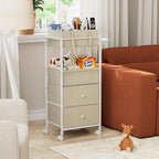 Modanais Baby Diaper Caddy Organizer Cart with Drawers - 3In1 Rolling Storage Cart with Wheels, Removable Diaper Caddy, Detac