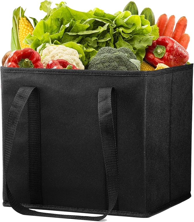 HOTOR Tote Bag Large - 2 Packs, Reusable Grocery Bags with Sturdy Handles, Foldable & Reusable Shopping Bags Fit in Car