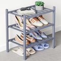 Smiry Bamboo Shoe Rack for Closet, 3 Tier Small Wooden Stackable Shoe Organizer, Free Standing Shoes Storage Shelf for Entryw