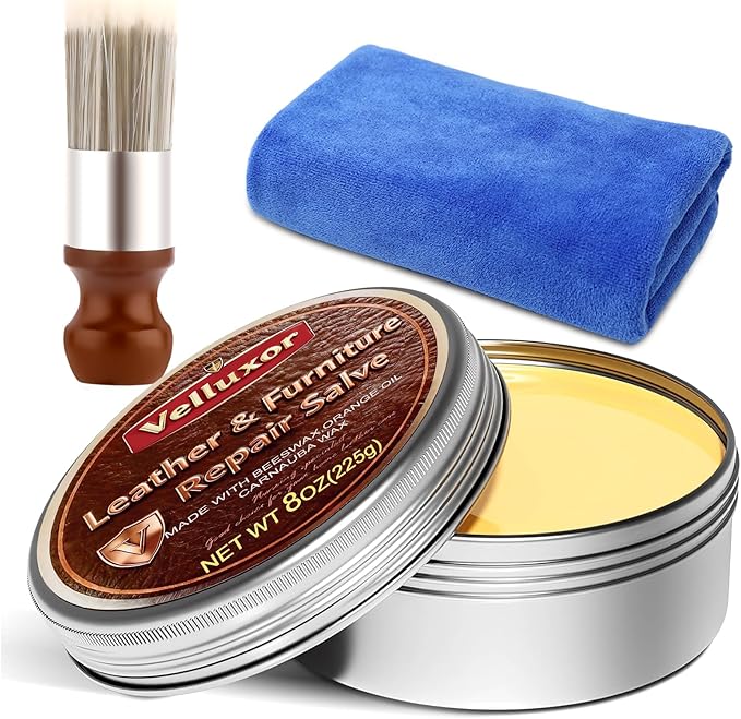 Leather Cleaner and Conditioner, Premium Wooden & Leather Furniture Repair Salve, Polisher & Moisturizer, Restores & Protects