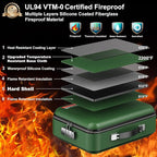 COLCASE Fireproof Document Folder, Hard Fireproof Waterproof Document Box with Lock Creative Hard-Shell Design Fireproof Docu