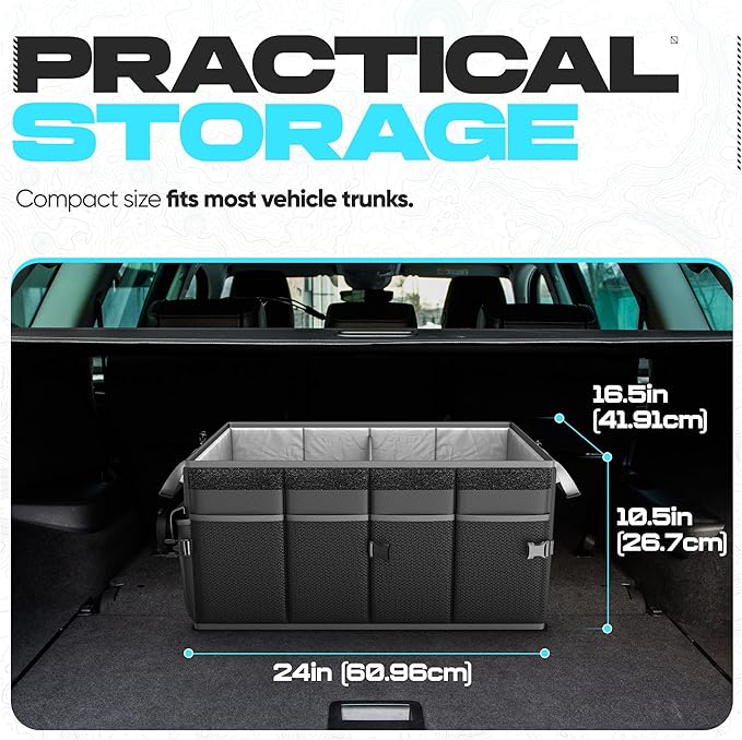 FORTEM Trunk Organizer with Cooler For SUV Car Trunk, Foldable Storage, Car Accessories for Women Men, Collapsible Bag, Perfect