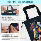 Car Garbage Bag Abstract Colorful Horse Drawstring Car Trash Bag Hanging for Back Seat with Adjustable Buckle Canvas Vehicle Trash Can Easy-to-Install