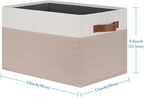 Large Fabric Storage Bins, Foldable Fabric Storage Baskets for Shelves, Sturdy Storage Boxes with PU Handles for Organizing C