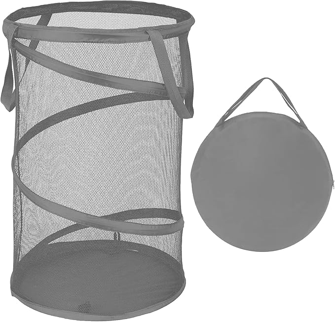 BATTOO Collapsible Laundry Baskets, Foldable Mesh Pop Up Hamper, Portable Laundry Basket Hamper with Handles for Laundry, Bat