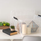 IRIS USA 32 QT Plastic Storage Box with Lid and Latches - 6 Pack - BPA-Free, See-Through Organizing Solution, Durable Nestabl