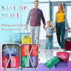 Paterr 7 Pcs Packing Cubes for Travel Kids Days of Week Compression Packing Cubes Colorful Luggage Organizers Suitcase Camp(G