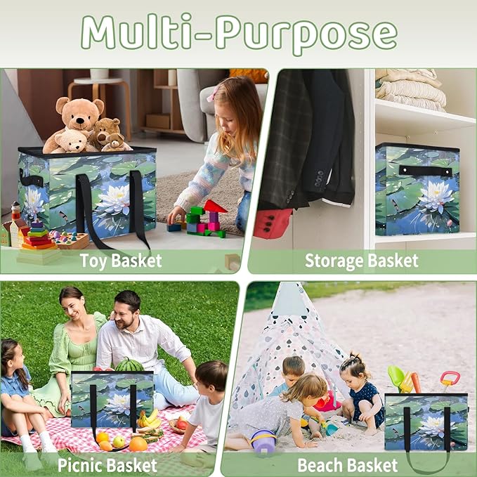 Reusable Grocery Bags Heavy Duty Shopping Bags Foldable Large Tote Bags with Long Handles & Hard Bottom