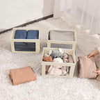 Homsorout Fabric Storage Bins with Lids, Storage Cubes with Window, Decorative Storage Boxes Baskets for Organizing, Closet O