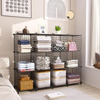 AWTATOS Wire Cube Storage Organizer, Closet Organizers and Storage, Metal 12 Cube Storage Shelves Bookshelf, Portable Closet 