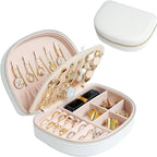 ProCase Travel Size Jewelry Box, Medium Portable Seashell-Shaped Jewelry Case, 2 Layer Mini Jewelry Organizer in PU Leather f