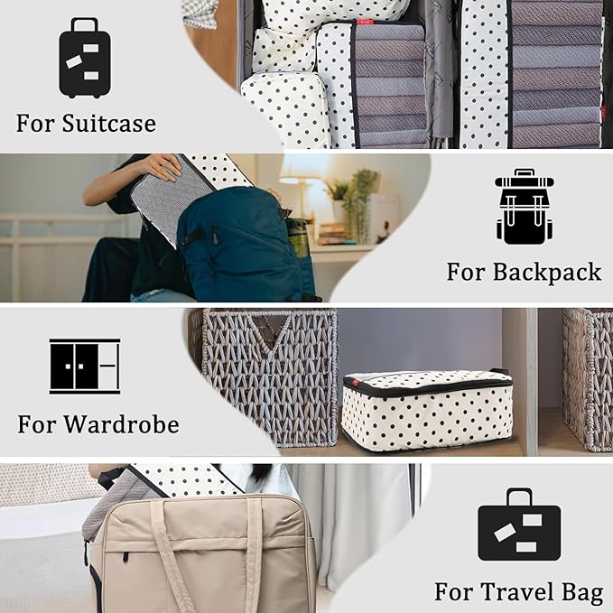 U+U 4 Set Compression Packing Cubes - Ultralight Travel Organizers, Space-Saving Suitcase Organizer, Expandable Packing Cubes