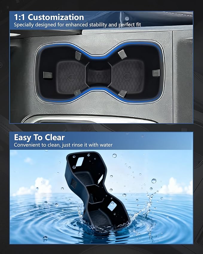 Cup Holder Inserts for 2022-2025 2026 Nissan Frontier Accessories, Non-Slip TPE Center Console Cup Holder Protector to Prevent Spills & Scratches for Frontier Interior Accessories