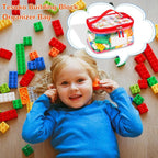 Tesuko 6 Pack Clear Toy Storage Bag with Name Tag& Manual Pocket, Waterproof Transparent PVC Toy Organizer Case for Lego Bric