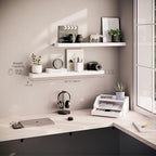 Ballucci Floating Shelves, 36" Wood Wall Shelf Set of 2, with Invisible Brackets for Bathroom, Living Room, Bedroom, Kitchen,