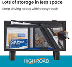High Road Car Visor Organizer with Zippered Pockets, Sunglasses Sleeve and Clear Photo or Registration and Insurance Pocket - Heavy Duty Straps Fit Most Car, SUV and Truck Visors - Gray