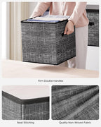 SONGMICS Storage Cubes, 13-Inch Non-Woven Fabric Bins with Double Handles, Set of 6, Closet Organizers for Shelves, Foldable,