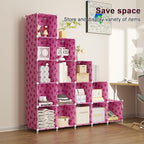 UNKU Cube Storage Organizer, 16 Cube Closet Organizer Storage Shelves, DIY Stackable Bookcase, Clothes Organizer Shelf for Cl