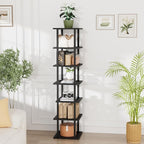 Vertical Tall Shoe Rack Organizer for Entryway -7 Tier Free Standing Slim Narrow Bamboo Wood Corner Stackable Shoe Boots Stor