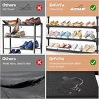 5 Tier Shoe Rack, Shoe Organizer Storage for 20-25 Pair Boot and Sneaker, Stackable Free Standing Shoe Shelf with Hooks and S
