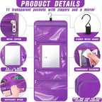 Hanging Toiletry Bag with Mirror for Men Women Travel Kit Large Foldable Beauty Dance Makeup Bag Organizer Storage Waterproof