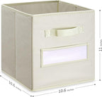 artsdi 11 Inch Storage Cube,Storage bin (Set of 10) Foldable Fabric Cube Storage Bins with 10 Labels Window Cards & a Pen,Bas