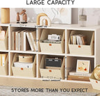 Homsorout Fabric Closet Storage Cubes - 4 Pack Square Storage Bins with Dual Handles for Clothes, Towels, Toys, Cube Storage 