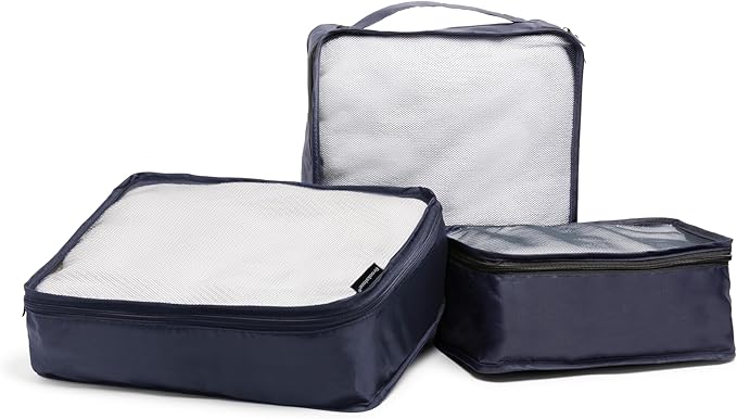 Brookstone Packing Cubes - 6 Piece Compression Packing Cubes for Travel Essentials - Luggage Sets Cube Storage Organizer Bags