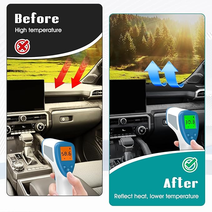 FIILINES Dash Cover for Toyota Tacoma 2024-2026, Dashboard Cover Mat for Tacoma Accessories Mesh Breathable Non-Slip Dash Mat
