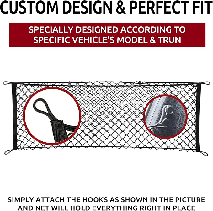 Envelope Style Automotive Elastic Trunk Mesh Cargo Net for Toyota Camry 2018-2026 - Premium Trunk Organizers and Storage -