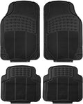 FH Group Automotive Floor Mats - Heavy-Duty Rubber, Universal Fit Full Set, ClimaProof, Trimmable For Most Cars, Sedan, SUV, Truck, Black
