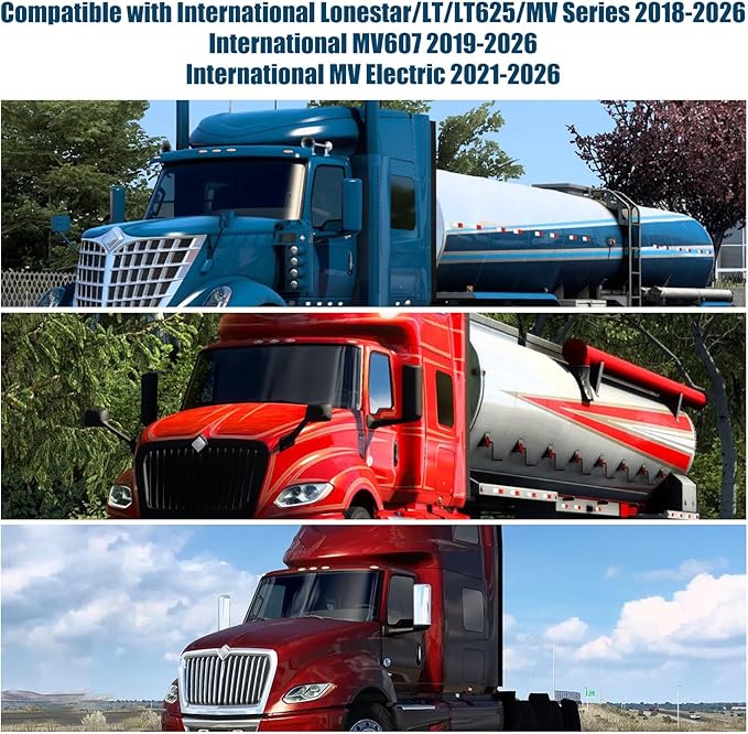 Side Window Sun Shade for International Lonestar LT MV Series 2018-2026, Custom Fit 210T Reflective Sunshade for Semi Truck, 6-Layer Heat Insulation Privacy Protector,2PCS