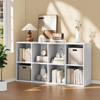 YESHOMY 8 Cube Bookcase, Open Frame 2-Tier Book Shelf, Bookshelf Storage Organizer with Adjustable Shelves for Organization, 