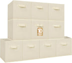 STORAGE MANIAC Storage Cubes, 11 Inch Collapsible Storage Bins with Handles, 10 Pack Fabric Foldable Bins for Organization, D