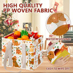 VENO 3 Pack Christmas Reusable Grocery Bags, Shopping Bags for Groceries, Tote with Handles and Hard Bottom, Foldable Shopping Cart Organizer, Water Resistant, Heavy-Duty (Holiday Pups, 6 Gallon)