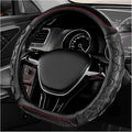D-Shaped Steering Wheel Cover, Leather Car Wheel Protector with 3D Honeycomb Anti-Slip Design, Universal Breathable Comfy Cov