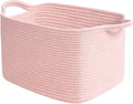 Goodpick Pink Storage Baskets for Organizing, Woven Rope Baskets for Shelves, Baby Basket for Nursery, Toy Storage Bins, Deco